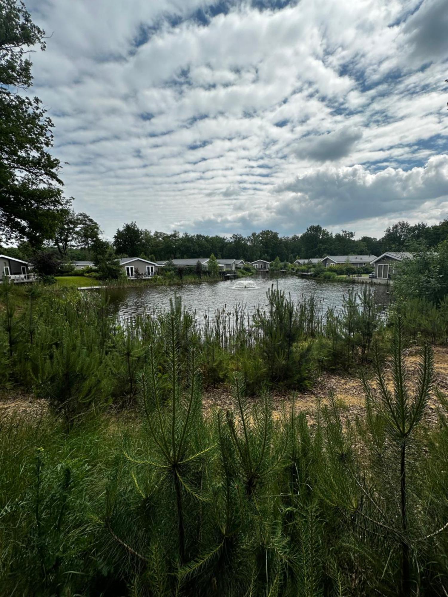 Sfeervolle blokhut op de Veluwe op recreatiepark Topparken in Beekbergen met vrije tuin en eigen parkeerplaats Buitenkant foto